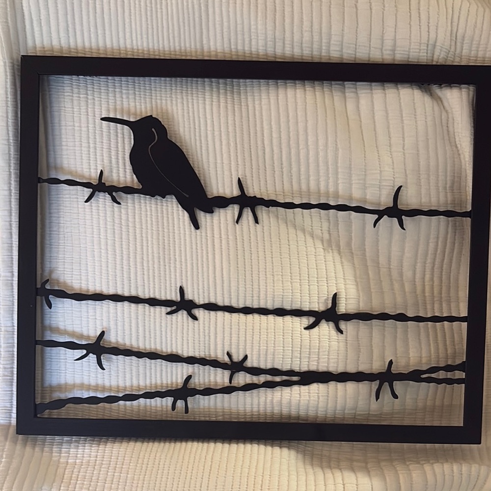 Black Metal Silhouette Bird Wall Art